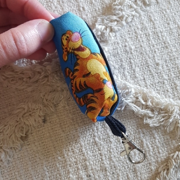 Doggy DOO Doggy Poo Bag Blue and Yellow Disney Winnie The Pooh Handsewn Pouch - Picture 2 of 5